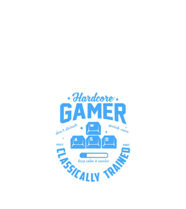 Gamer - 2007 minta királykék pólón
