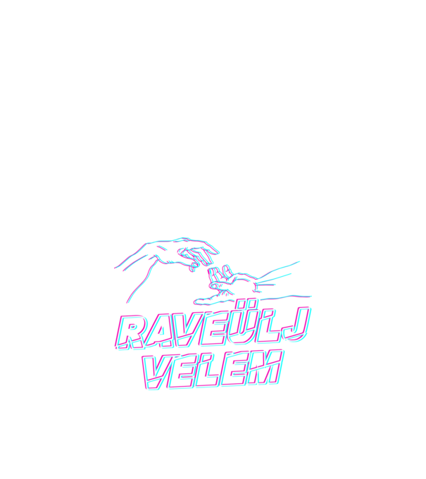 Raveülj velem 3D minta fekete pólón