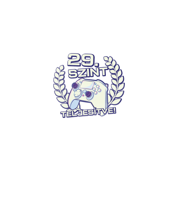 29. szint teljesítve minta fekete pólón