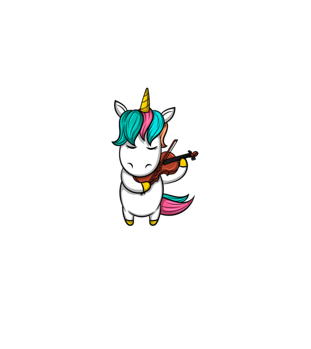 Unicorn Violin minta fehér pólón