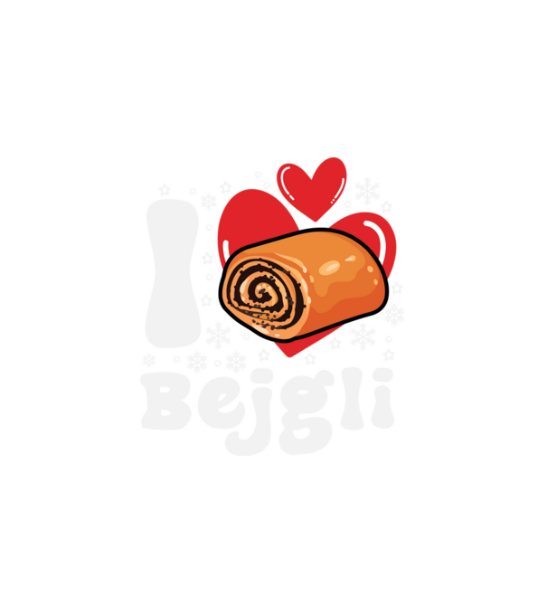 I love Bejgli minta fehér pólón