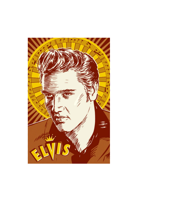 ELVIS a király minta fekete pólón