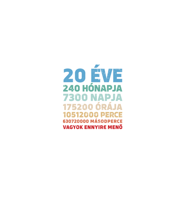 20 éve vagyok ennyire menő minta fekete pólón