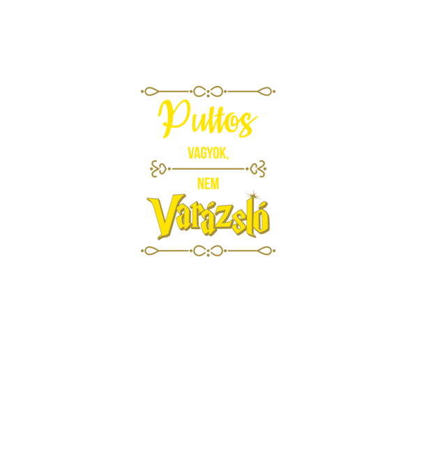 Pultos vagyok nem varázsló minta fekete pólón