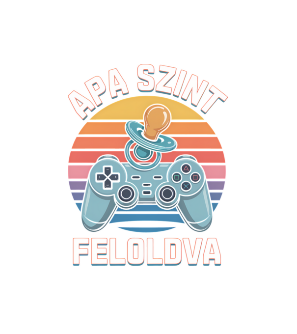 Apa szint feloldva minta fehér pólón