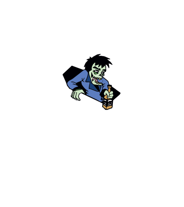 Drunk Zombie minta fehér pólón