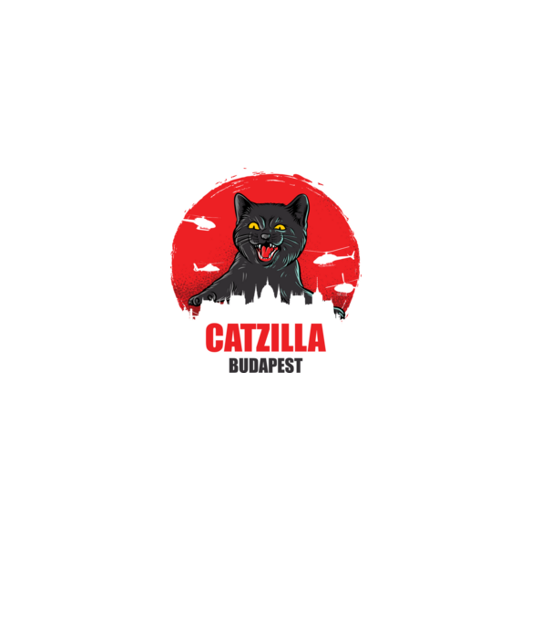 CATZILLA Budapest minta világos rózsaszín pólón