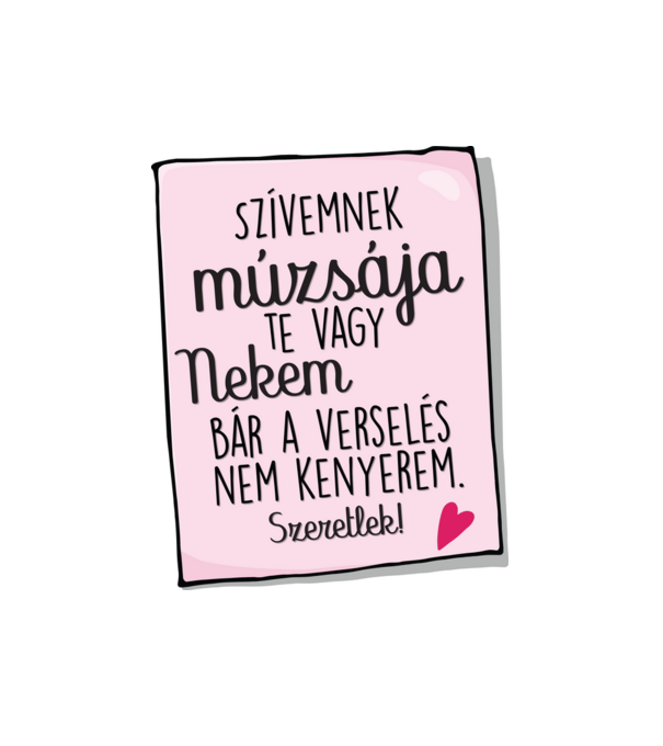 Szerelmes vers minta fehér pólón