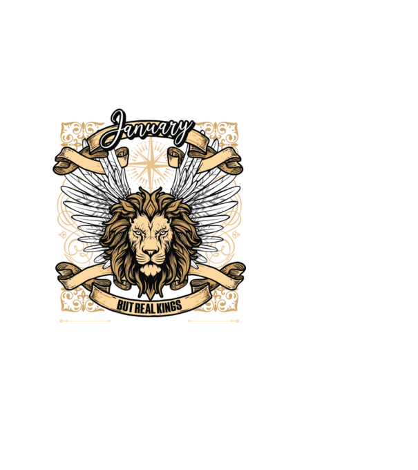 KINGS ARE BORN 1975 - JANUÁR minta fekete pólón