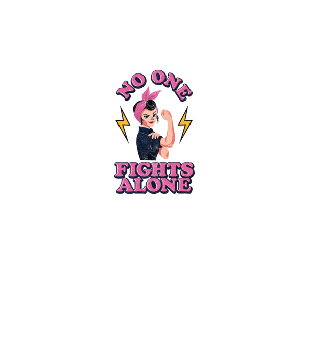No one fights alone pinup texture minta fehér pólón