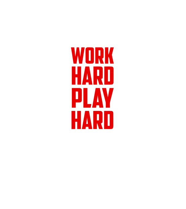 Work-Hard-Play-Hard minta fekete pólón