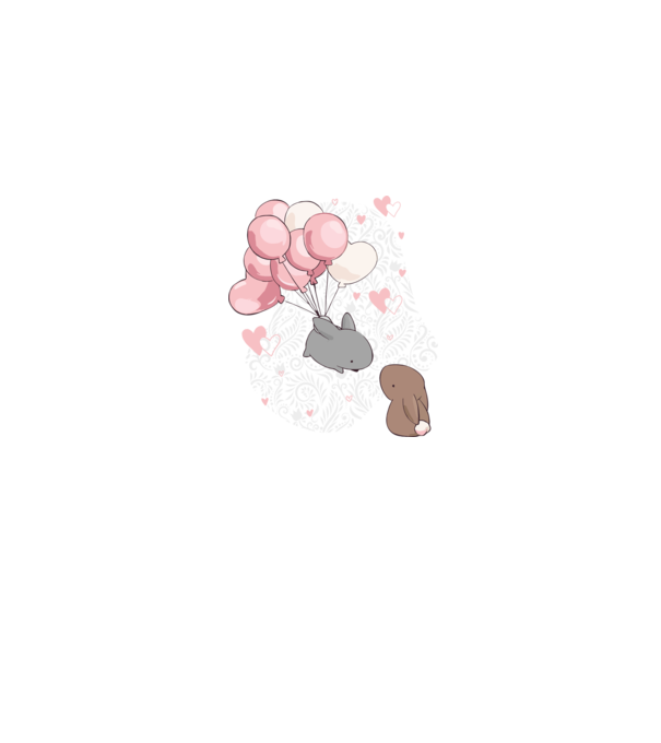 Érted lángol a szívem nyuszik pink minta szürke pólón