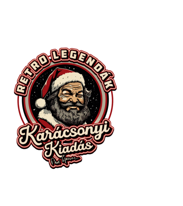 Retro Legenda Karácsony Bud Spencer textured minta fehér pólón