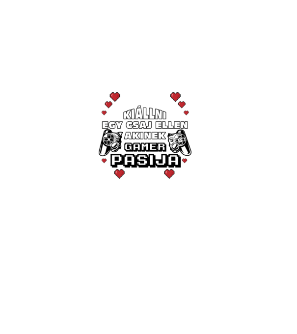 Veszélyes gamer szerelem csaj minta fekete pólón