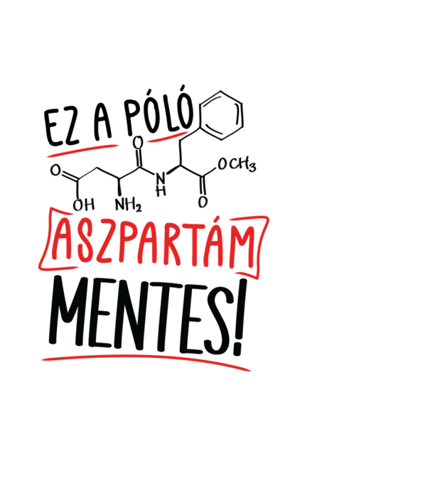 Aszpartám mentes doodle minta fekete pólón