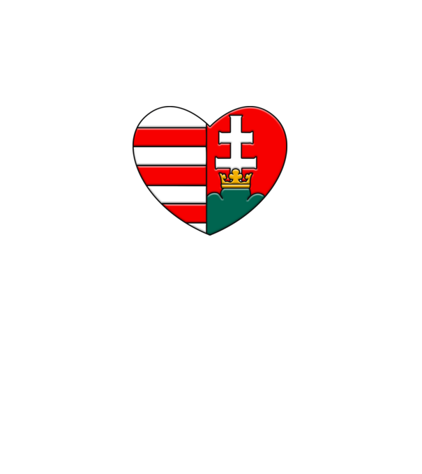 Címer szív minta fekete pólón