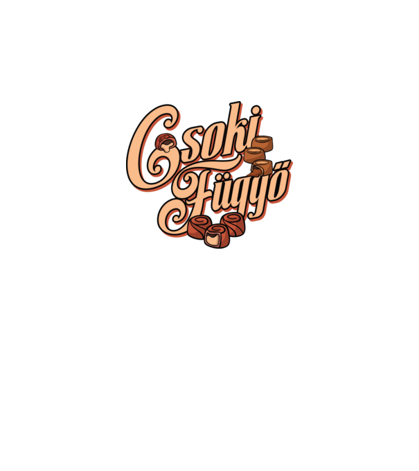Csoki függő minta fekete pólón
