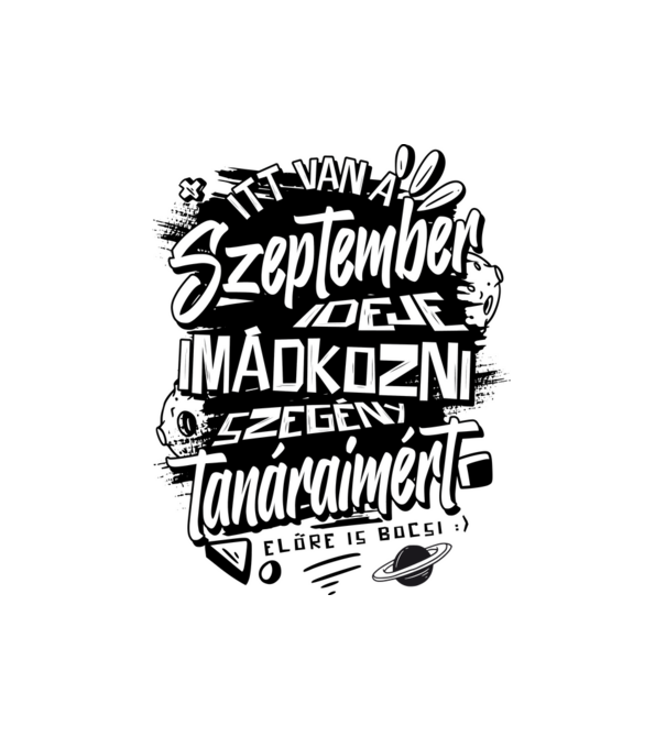 Itt van a szeptember minta fehér pólón