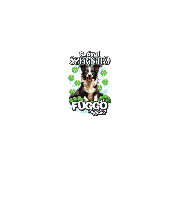 Border Collie labda függő minta szürke pólón
