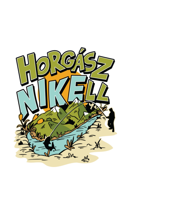 HorgászNIKEll minta fehér pólón