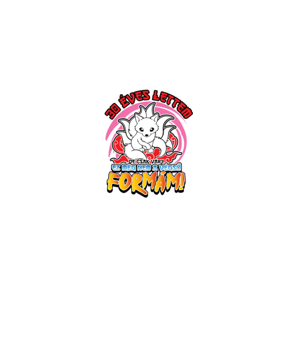 Naruto szülinap_30 éves minta fehér pólón