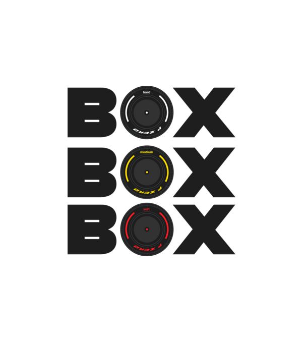 Forma 1 Box fehér pólóra minta fehér pólón