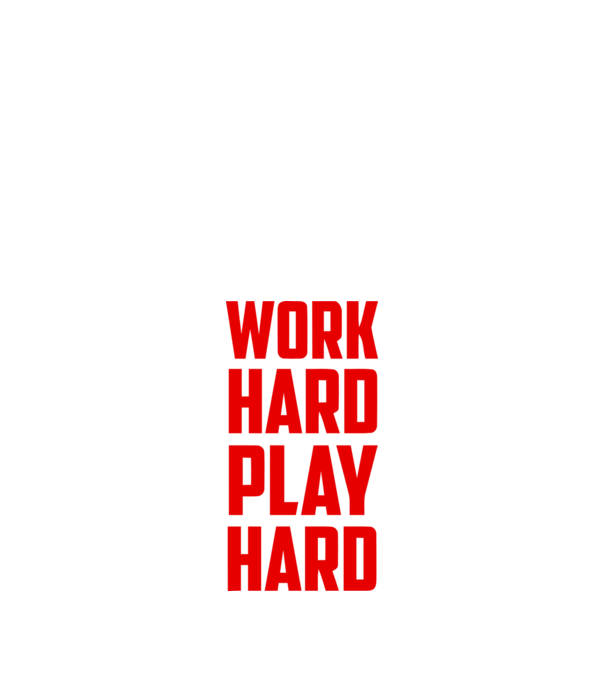 Work-Hard-Play-Hard minta fekete pólón