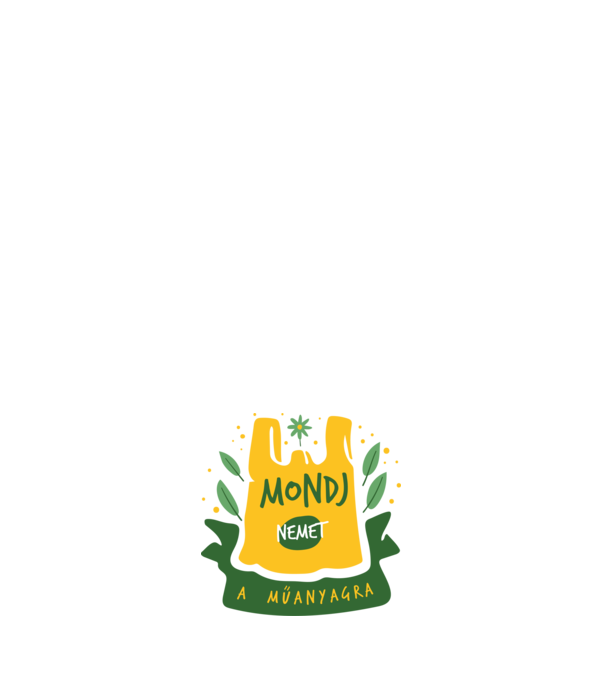 mondj nemet a műanyagra minta világoskék pólón