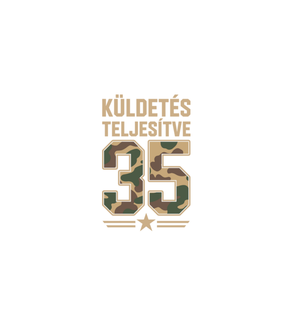 Küldetés teljesítve 35 minta szürke pólón
