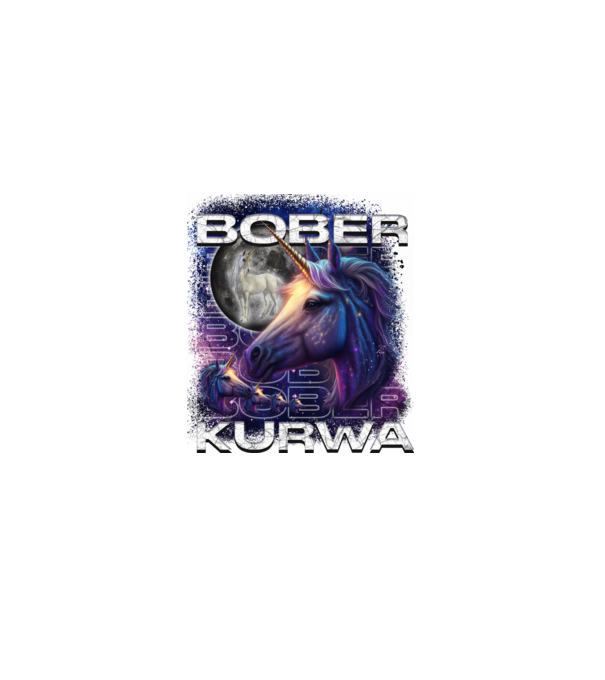 NEMBóber Kurwa unikornis minta szürke pólón