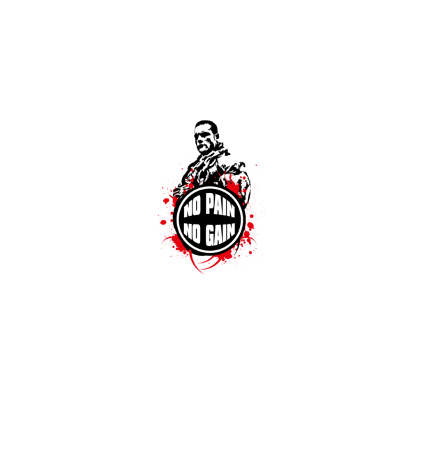 No pain - No gain minta szürke pólón