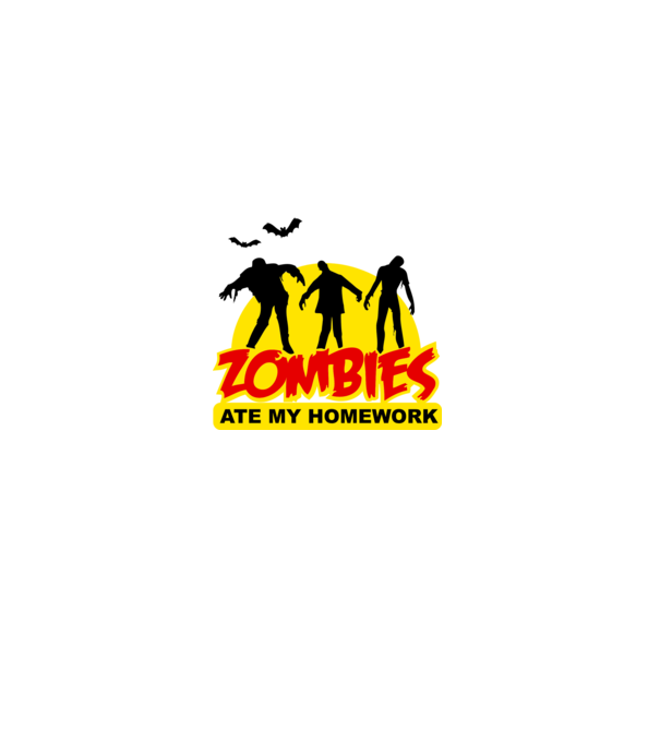 Zombies ate my homework minta fehér pólón