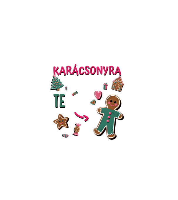 Minden, amit karácsonyra akarok TE vagy női fekete pólóra minta sötétkék pólón