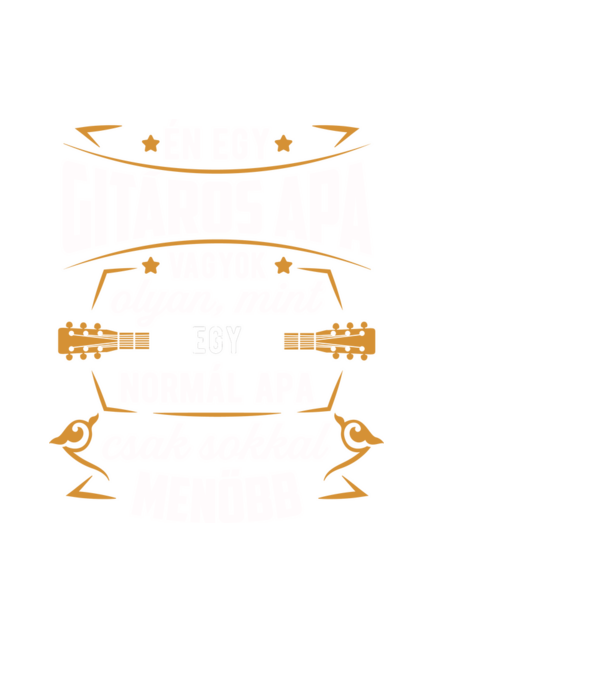 Menő Gitáros apa minta fekete pólón