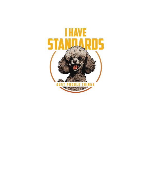 Uszkár Poodle Standards minta fekete pólón