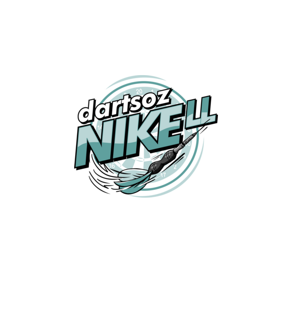 Dartsoznikell blue minta szürke pólón