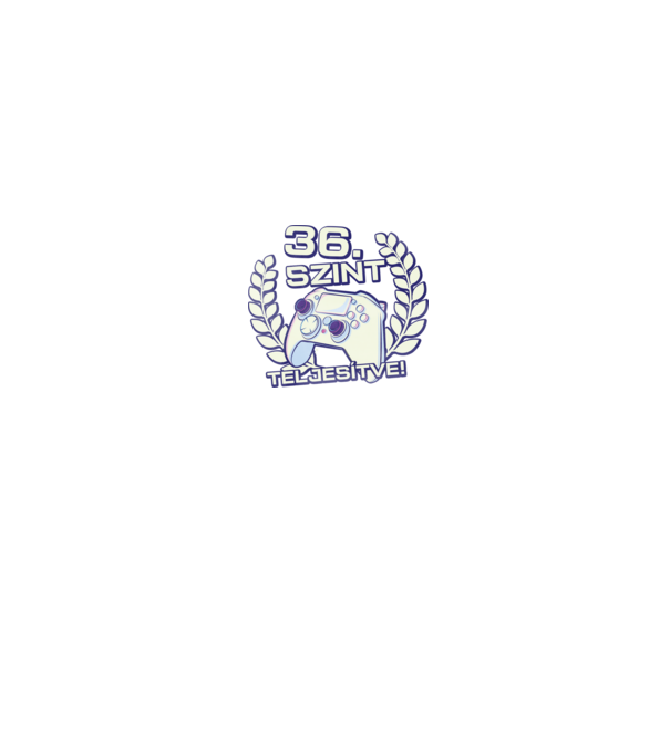 36. szint teljesítve minta fekete pólón