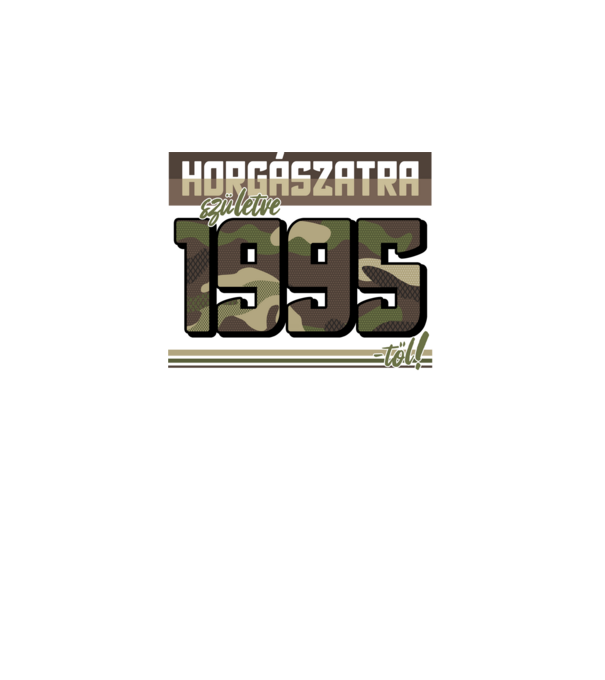 Horgászatra születve - 1995 minta fekete pólón