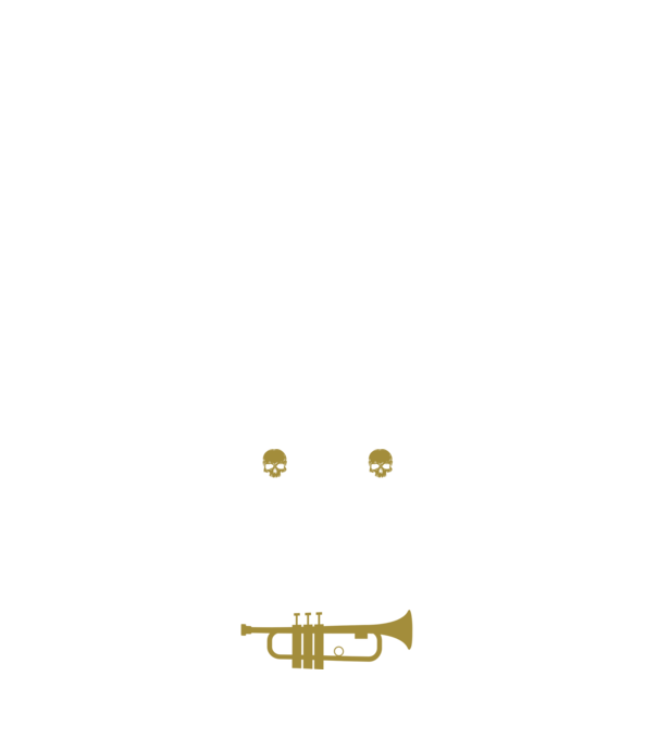 I play heavy metal trumpet minta sötétkék pólón
