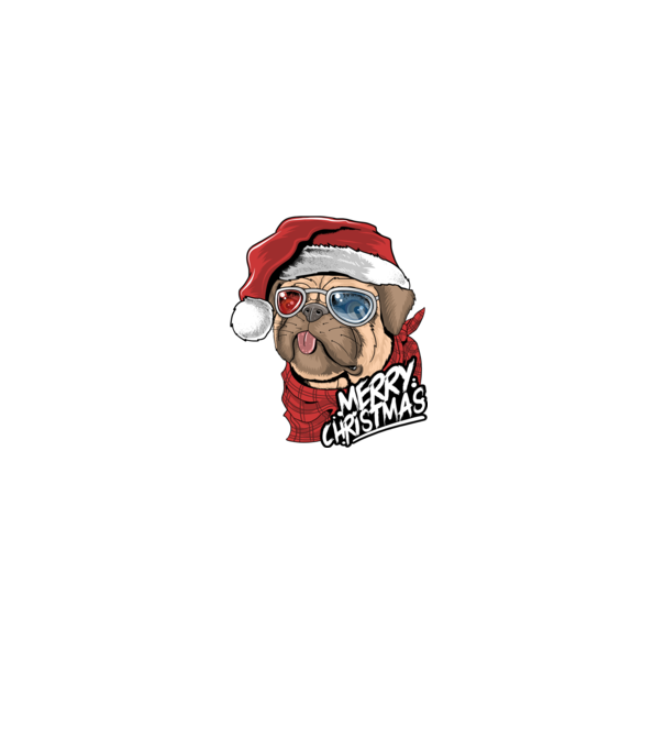 Merry Christmas Mopsz minta fekete pólón