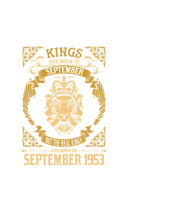 Oroszlános szülinapos 1953 SZEPTEMBER minta fehér pólón