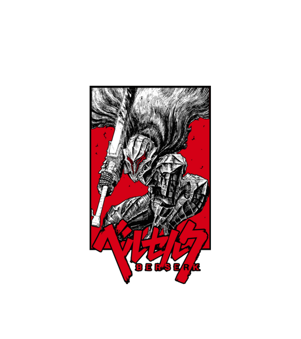 Berserk Guts minta fehér pólón