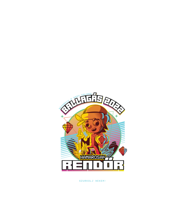 Arcade Jövőbeli szakmás rendőr minta fekete pólón