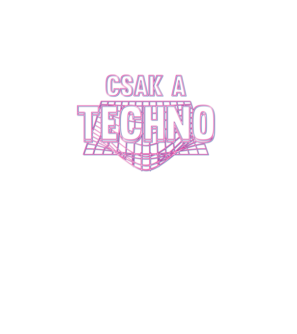 Csak a techno minta türkiz pólón