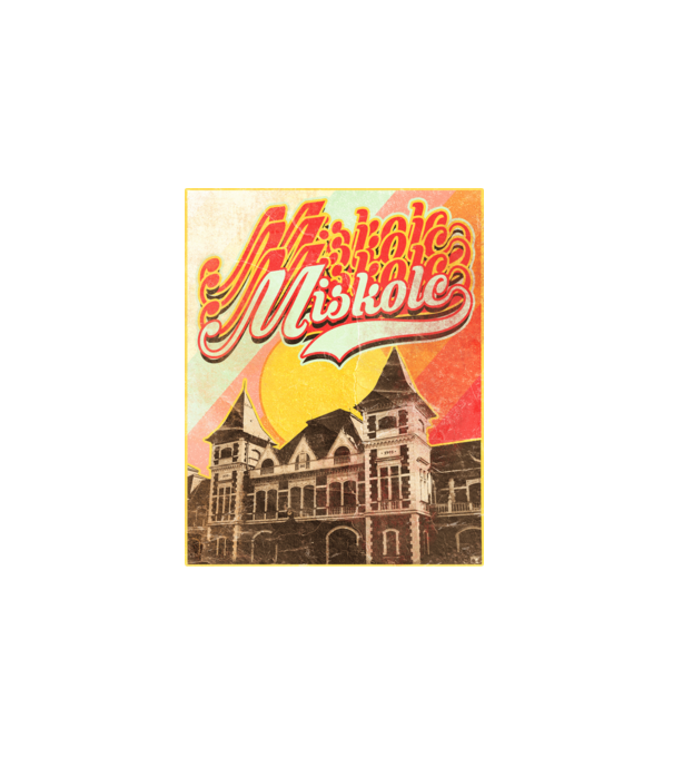 Retro Miskolc minta fehér pólón