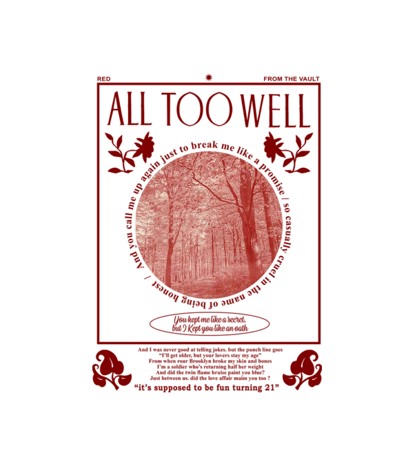 Taylor Swift All too well minta fehér pólón