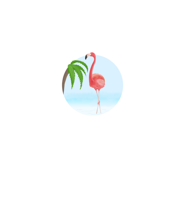 Flamingó minta fehér pólón