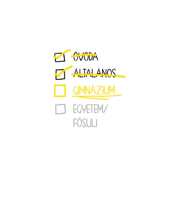 Oktatás checklist Általános - fehér alap minta fehér pólón