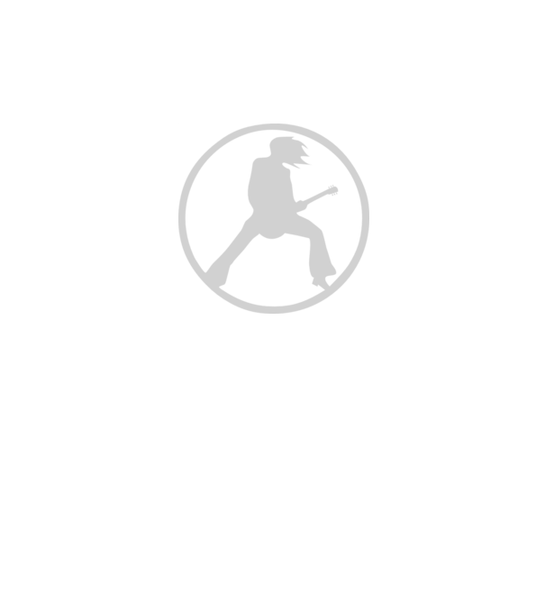gitáros logó minta szürke/fekete pólón
