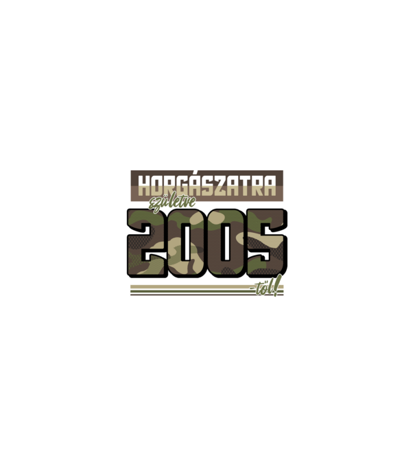 Horgászatra születve - 2005 minta homokszín pólón